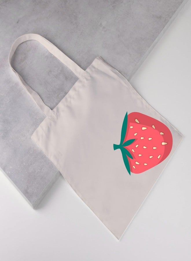 Roundsun Fruit Print Canvas Tote Bags,Reusable Shopping Bags with Strawberry,Kiwi,Orange,Watermelon Design,Magnetic Button Closure,No Zipper,No Inner Pocket,Eco Friendly Cotten (Strawberry (Pack of 1)) - Image 5
